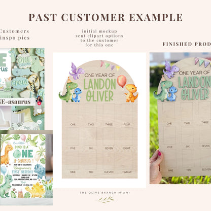 One Year of Photo Board, Custom Theme First Year Board, Baby's my first year sign, 12 month Birthday Decor, 1st Birthday Photo Collage,