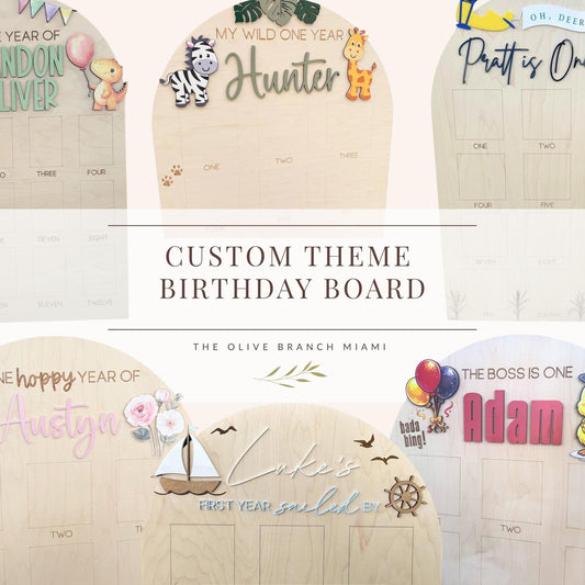 One Year of Photo Board, Custom Theme First Year Board, Baby's my first year sign, 12 month Birthday Decor, 1st Birthday Photo Collage,