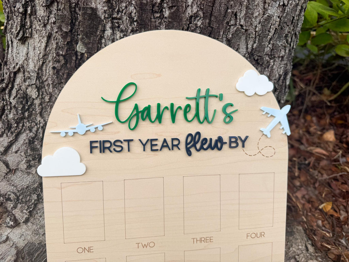 Time Flies First Birthday, Airplane First Year Photo Board, Airplane Birthday Sign, First Year Flew By One Year Photo Board, Airplane Party