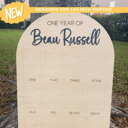 My First Year Board, One Year of Photo Board, First Year Board, First Birthday Decor, Baby's my first year sign 4x6, One Year Old Birthday