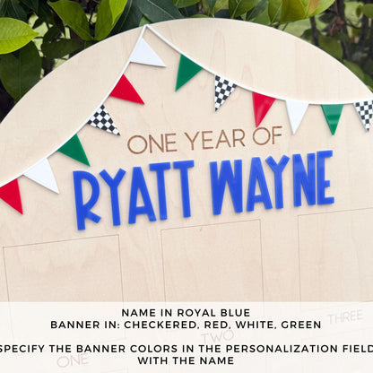 Race Car First Birthday Board, One Year Photo Board, 12 Month Milestone Sign, Fast One Birthday Decor, Race Car Birthday Decor