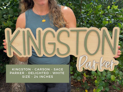 Nursery Name Sign, Large Wood Baby Name Sign, Above Crib Name Sign, Girl Name Sign, Layered Baby Name Sign, Boy Name Sign