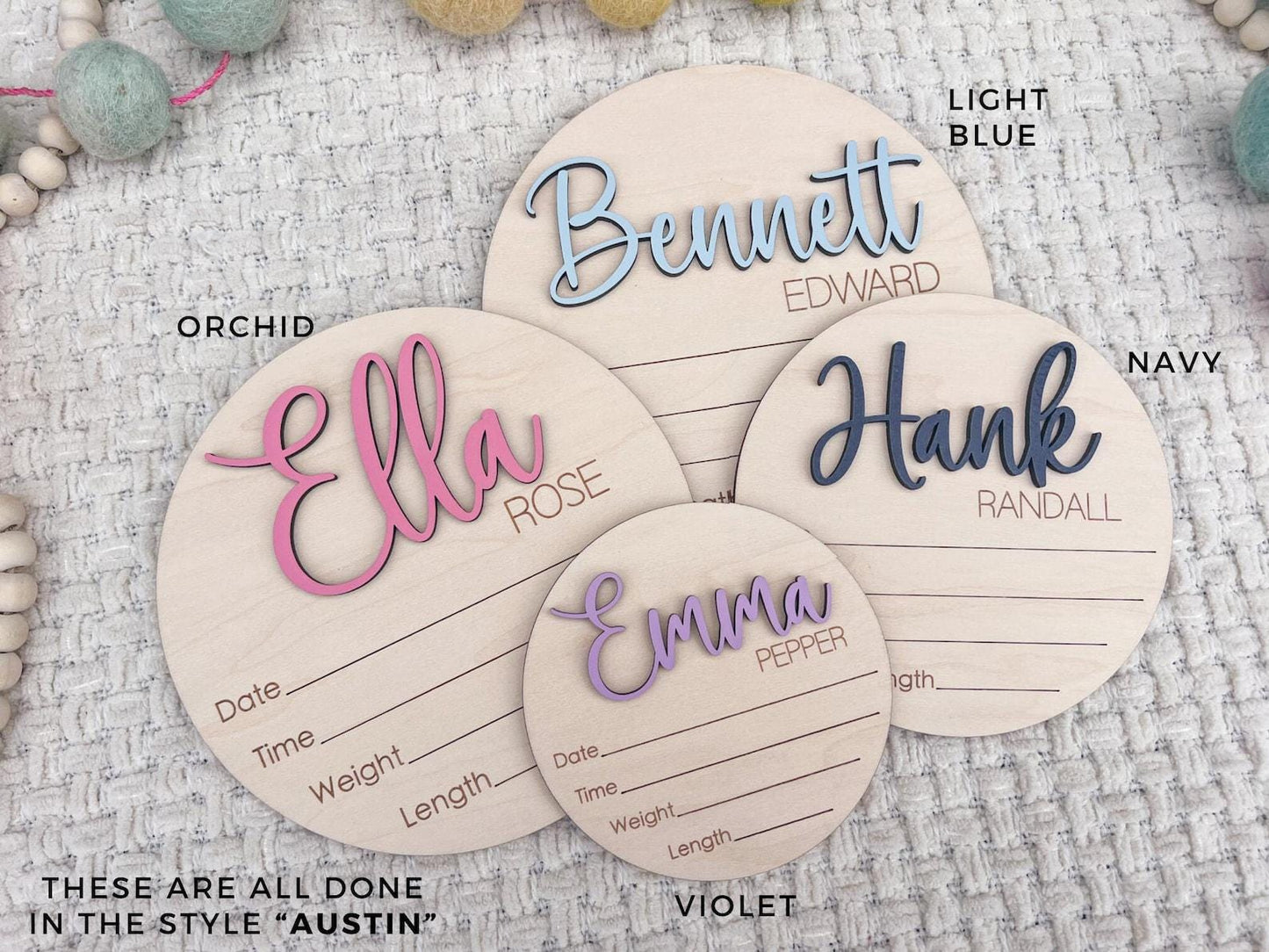 Baby Announcement Name Sign, Newborn Name Sign For Hospital, Name Plate Birth Announcement sign for Boy, Personalized Wood Sign Name Reveal