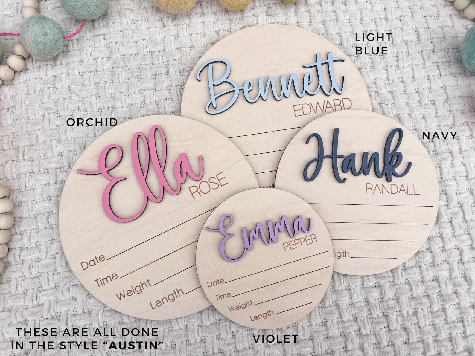Baby Announcement Name Sign, Newborn Name Sign For Hospital, Name Plate Birth Announcement sign for Boy, Personalized Wood Sign Name Reveal