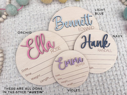 Baby Announcement Name Sign, Newborn Name Sign For Hospital, Name Plate Birth Announcement sign for Boy, Personalized Wood Sign Name Reveal