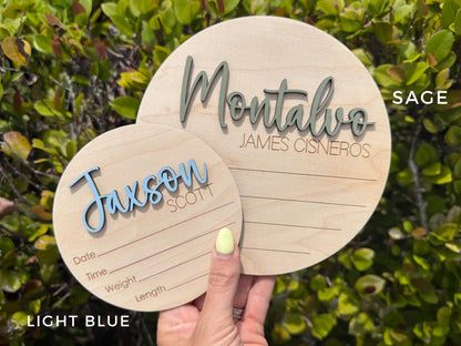 Baby Announcement Name Sign, Newborn Name Sign For Hospital, Name Plate Birth Announcement sign for Boy, Personalized Wood Sign Name Reveal