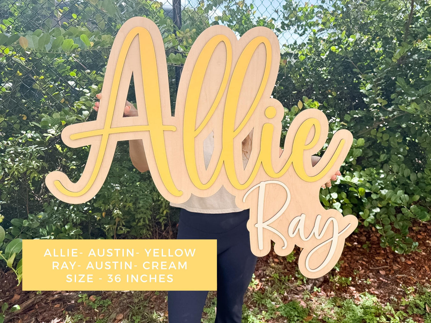 Nursery Name Sign, Large Wood Baby Name Sign, Above Crib Name Sign, Girl Name Sign, Layered Baby Name Sign, Boy Name Sign