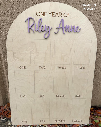 My First Year Board, One Year of Photo Board, First Year Board, First Birthday Decor, Baby's my first year sign 4x6, One Year Old Birthday