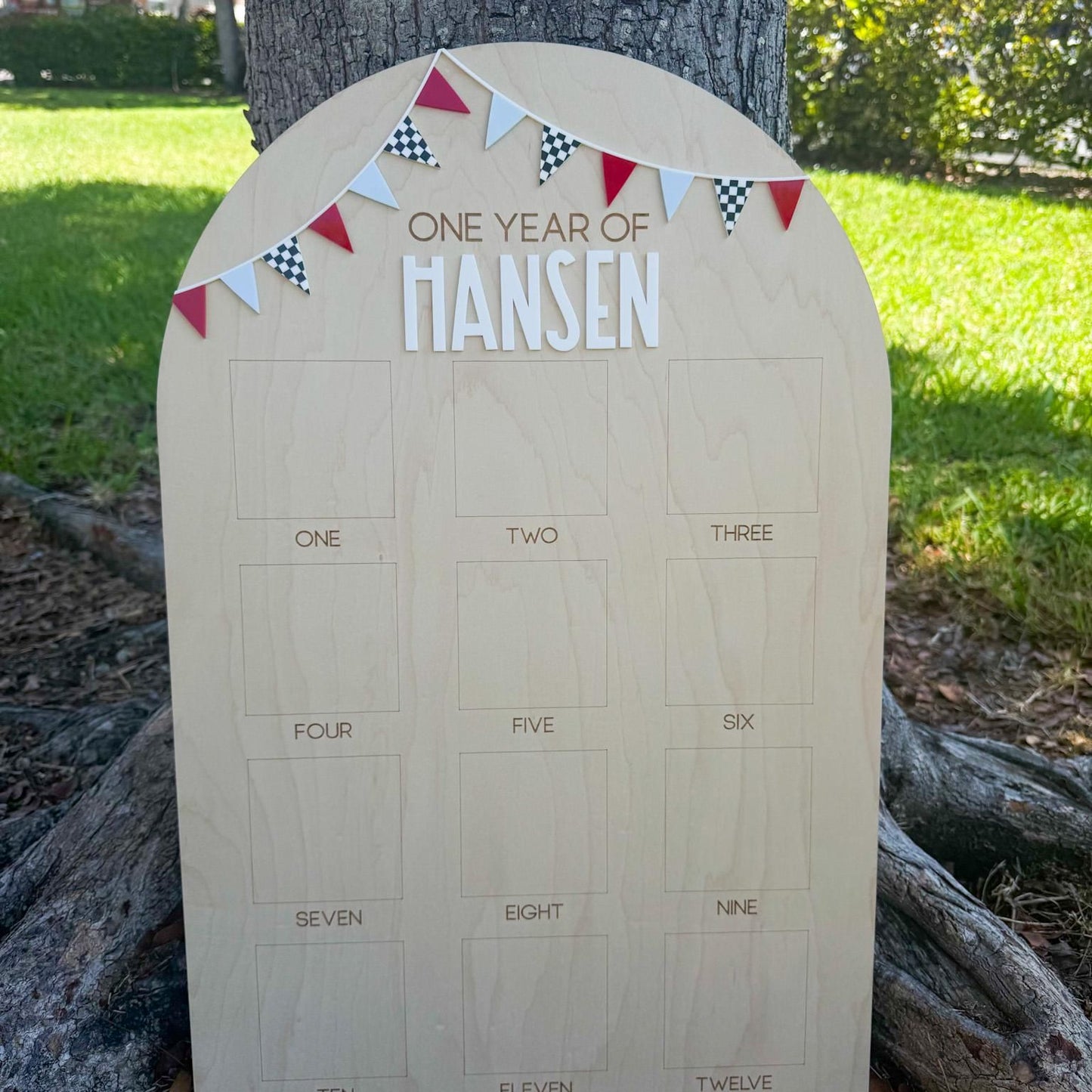 Race Car First Birthday Board, One Year Photo Board, 12 Month Milestone Sign, Fast One Birthday Decor, Race Car Birthday Decor