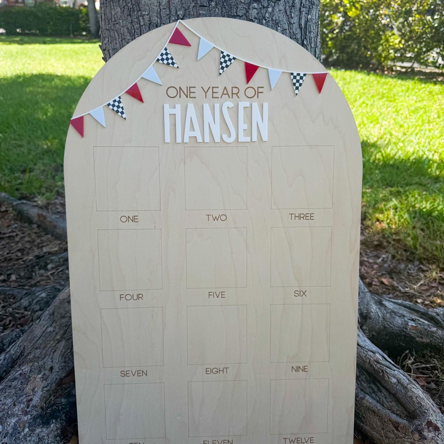 Race Car First Birthday Board, One Year Photo Board, 12 Month Milestone Sign, Fast One Birthday Decor, Race Car Birthday Decor