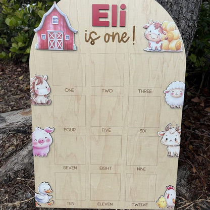 Holy Cow First Birthday Photo Board, Farm Theme Monthly Milestone Picture Board, My First Year Birthday Party Decor, Farm Theme 1st Birthday