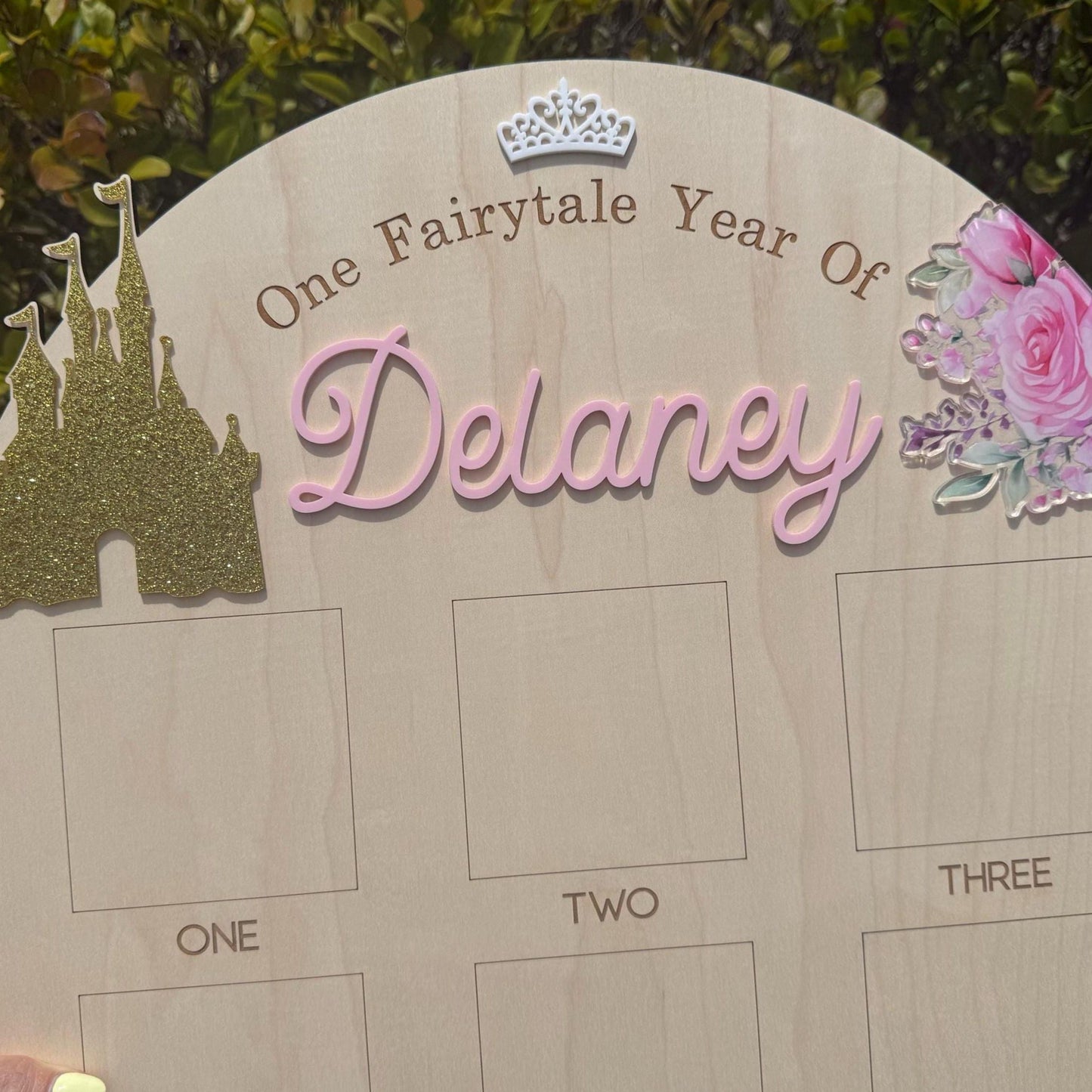 One Year of Photo Board, Princess First Year Board, Fairytale First Birthday, Baby Girl Monthly Milestone Photo Display, Once Upon A Time