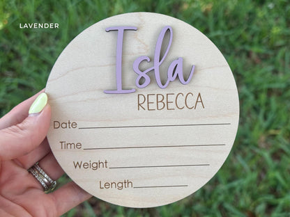 Baby Announcement Name Sign, Newborn Name Sign For Hospital, Name Plate Birth Announcement sign for Boy, Personalized Wood Sign Name Reveal
