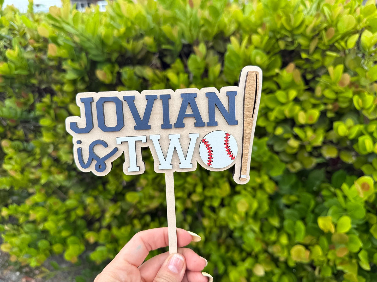 Baseball 2nd Birthday Cake Topper, Baseball Is Two Cake Topper, Rookie of the Year Birthday, Sports Theme Cake Topper, Name Cake Topper