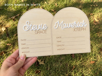 Twin Birth Announcement Sign, Twin Name Sign for Hospital, Twin Birth Stats Sign, Hospital Name sign for Twins, Baby Newborn Sign for Twins