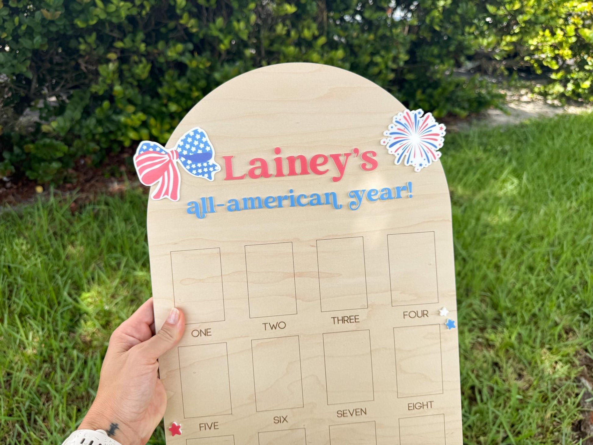 All American Girl Birthday Board, Americana First Birthday Board, Patriotic First Birthday Photo Display, Fourth of July Birthday Decor