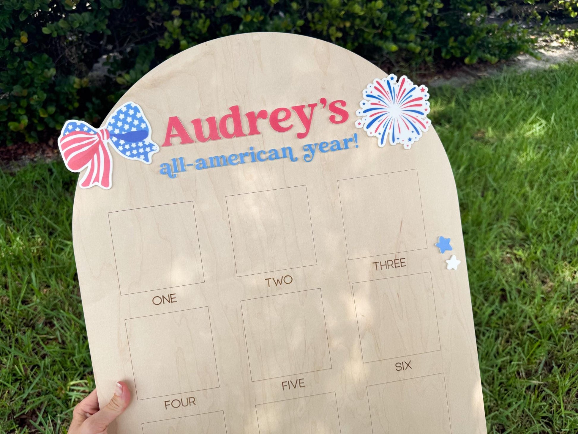All American Girl Birthday Board, Americana First Birthday Board, Patriotic First Birthday Photo Display, Fourth of July Birthday Decor