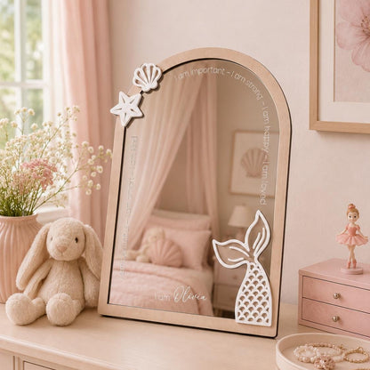 Personalized Affirmation Mirror | Custom Kids Mirror | Positive Daily Affirmation Mirror for Kids | Nursery Decor | Self Love Mirror