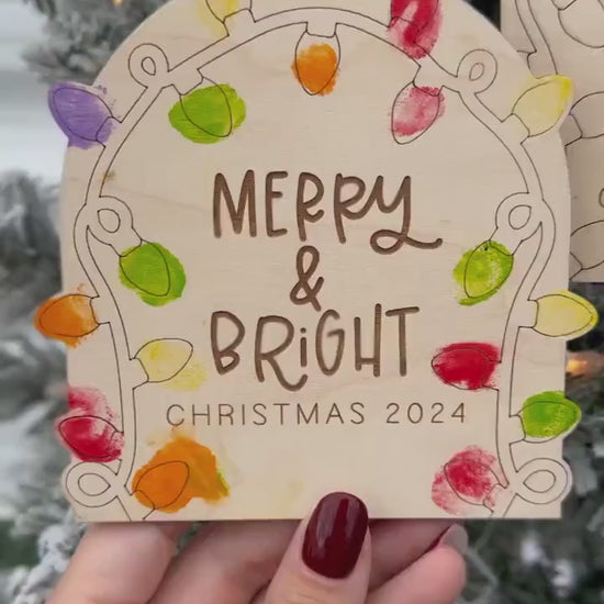 Kids Christmas Fingerprint Art Ornament, DIY Christmas Activity, Classroom Gift Christmas Craft, Kids Keepsake Ornament, Gifts Grandparents