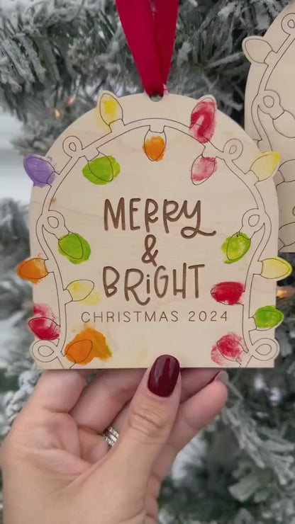 Kids Christmas Fingerprint Art Ornament, DIY Christmas Activity, Classroom Gift Christmas Craft, Kids Keepsake Ornament, Gifts Grandparents