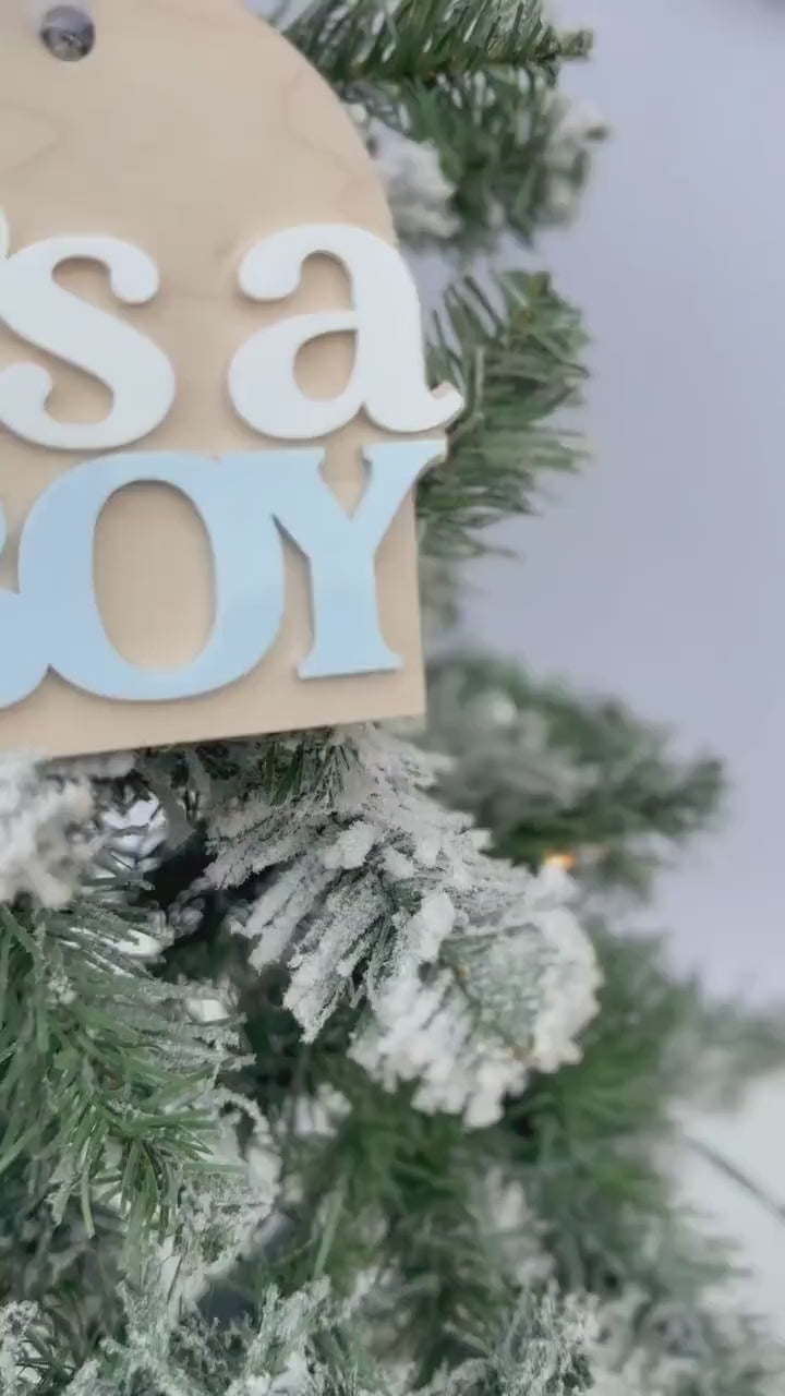 It's a Boy It's A Girl Christmas Ornament, Holiday Gender Reveal Ornament, Pregnancy Announcement, Baby Coming Soon Christmas Ornament