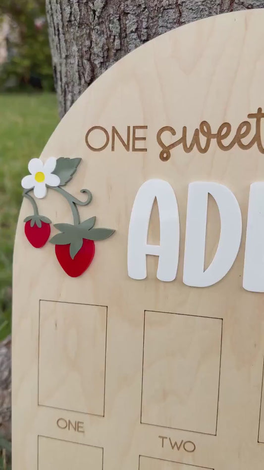 Berry First Birthday Photo Board, Berry Sweet Birthday One Year of Board Strawberry Birthday decor, One Sweet Year Display, Sweet One Decor