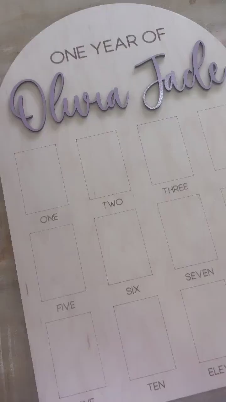 My First Year Board, One Year of Photo Board, First Year Board, First Birthday Decor, Baby's my first year sign 4x6, One Year Old Birthday