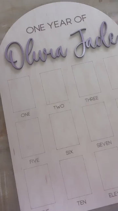My First Year Board, One Year of Photo Board, First Year Board, First Birthday Decor, Baby's my first year sign 4x6, One Year Old Birthday
