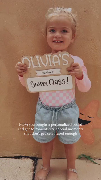 Personalized My First Day of Sign, Reusable Back to School Board, Last Day of School, Board Photo Prop, Sign for School Pictures