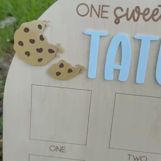 One Sweet Cookie First Birthday Photo Board, Sweet One Boy Birthday Party, One Year of Board Milk & Cookies Decor, One Sweet Year Display