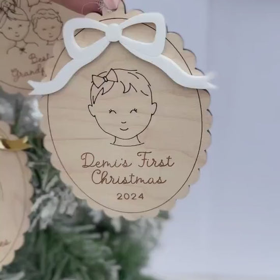 Family Ornament 2024, Family Portrait Christmas Ornament, Grandkids Ornament, Yearly Ornament Family Memory, Personalized Christmas Ornament
