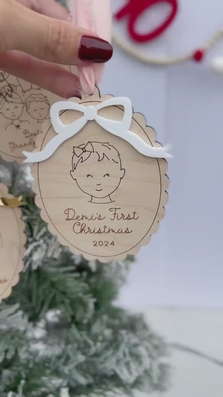 Family Ornament 2024, Family Portrait Christmas Ornament, Grandkids Ornament, Yearly Ornament Family Memory, Personalized Christmas Ornament