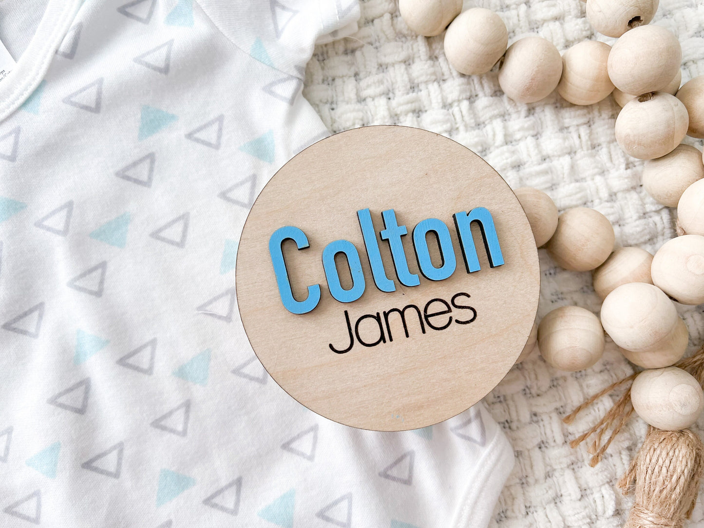 Personalized Baby Name Announcement Sign, 3D Hospital Name Wood Sign, Engraved Baby Name Circle , 3D Baby Name Reveal, Newborn Photo Prop