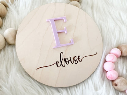 Baby Initial & Name Sign