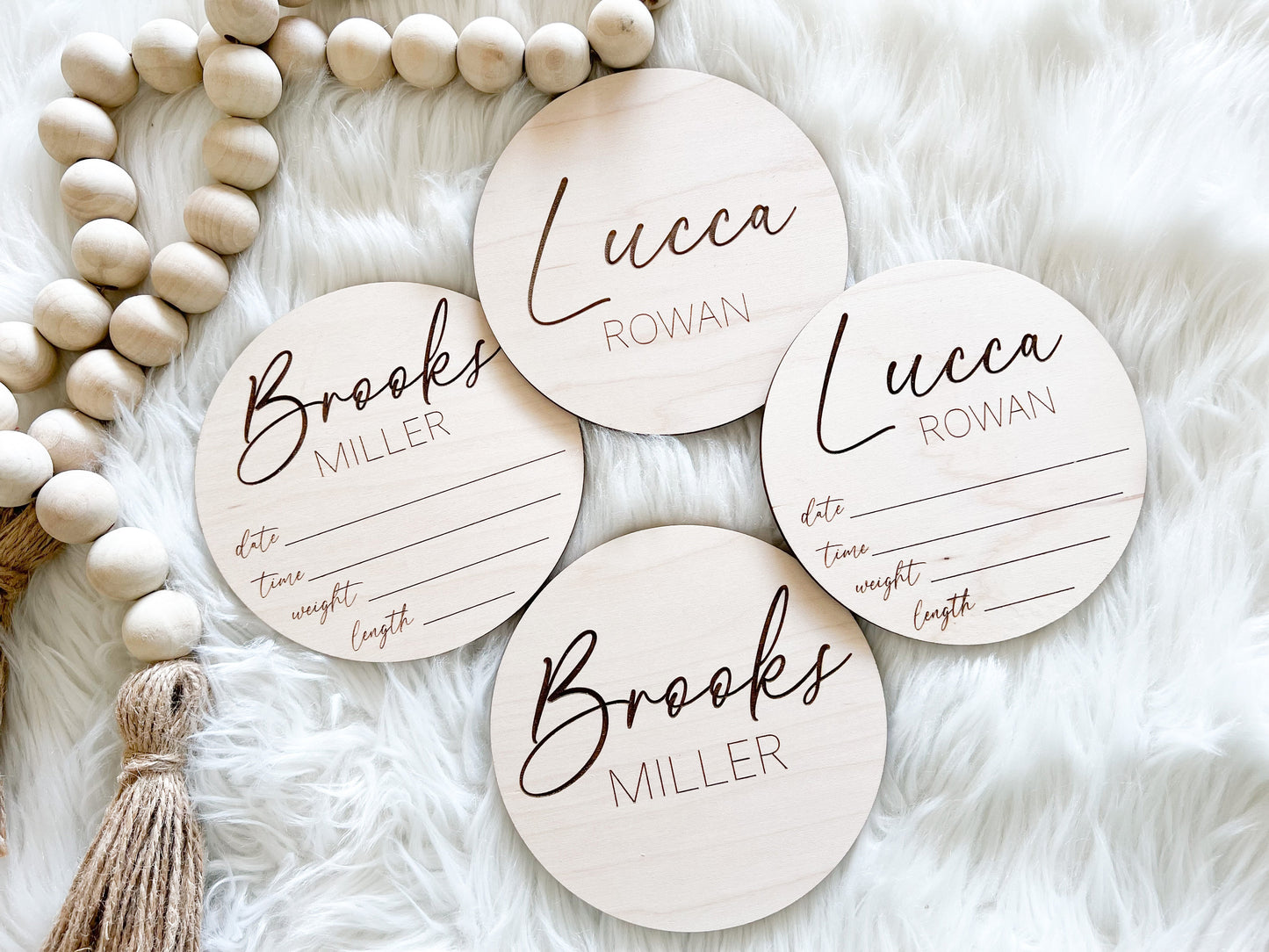 Engraved Baby Name and Stats Sigs - Brooks - Lucca Font