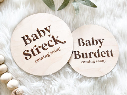 Personalized Coming Soon Baby Announcement Sign