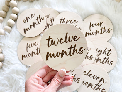 Baby Milestones - Engraved Thick Script