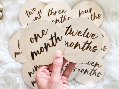 Baby Milestones - Engraved Thick Script