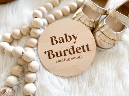 Personalized Coming Soon Baby Announcement Sign