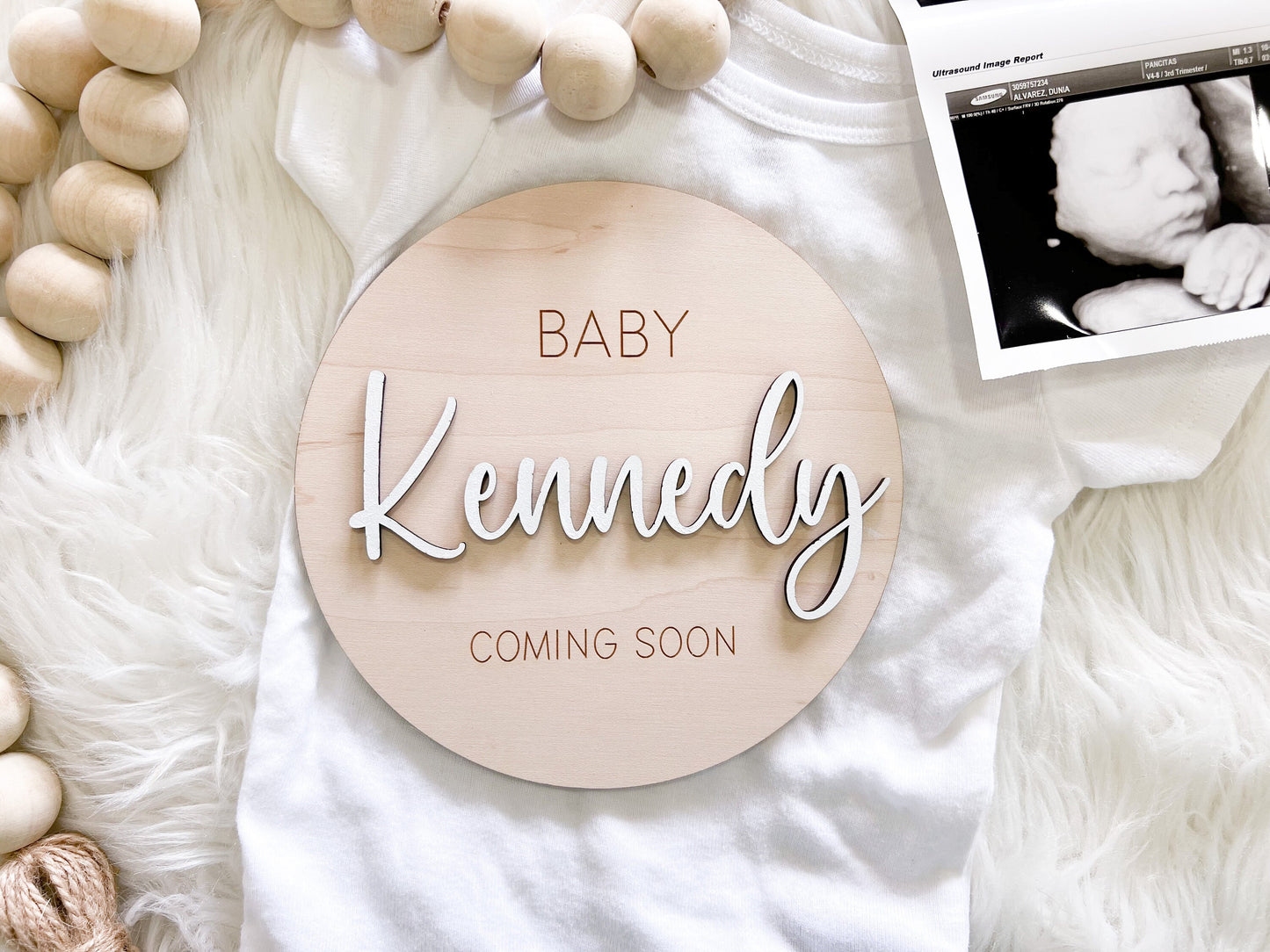 Baby Coming Soon 3D Round Sign