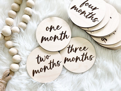 Baby Milestones - Engraved Thick Script