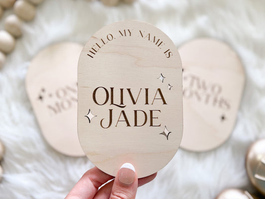 Oval Baby Name Sign