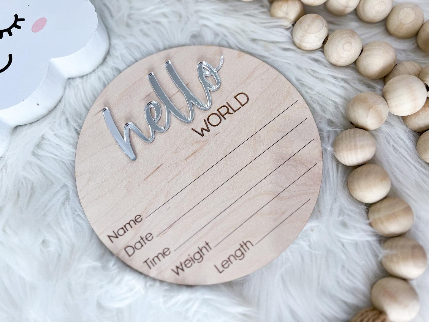 Hello World Sign for Hospital, Newborn Birth Announcement Sign, Newborn Name Wood Sign, Gender Neutral Baby Name Sign, Birth Stats Sign