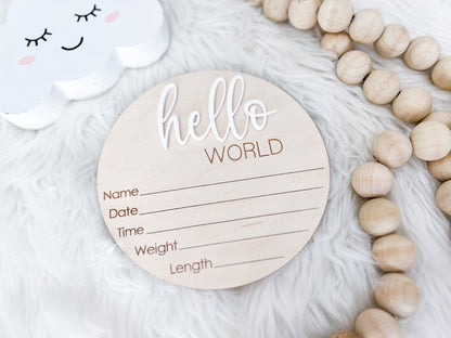 Hello World Birth Announcement Sign