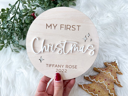 Personalized Baby's First Christmas 2024 Sign