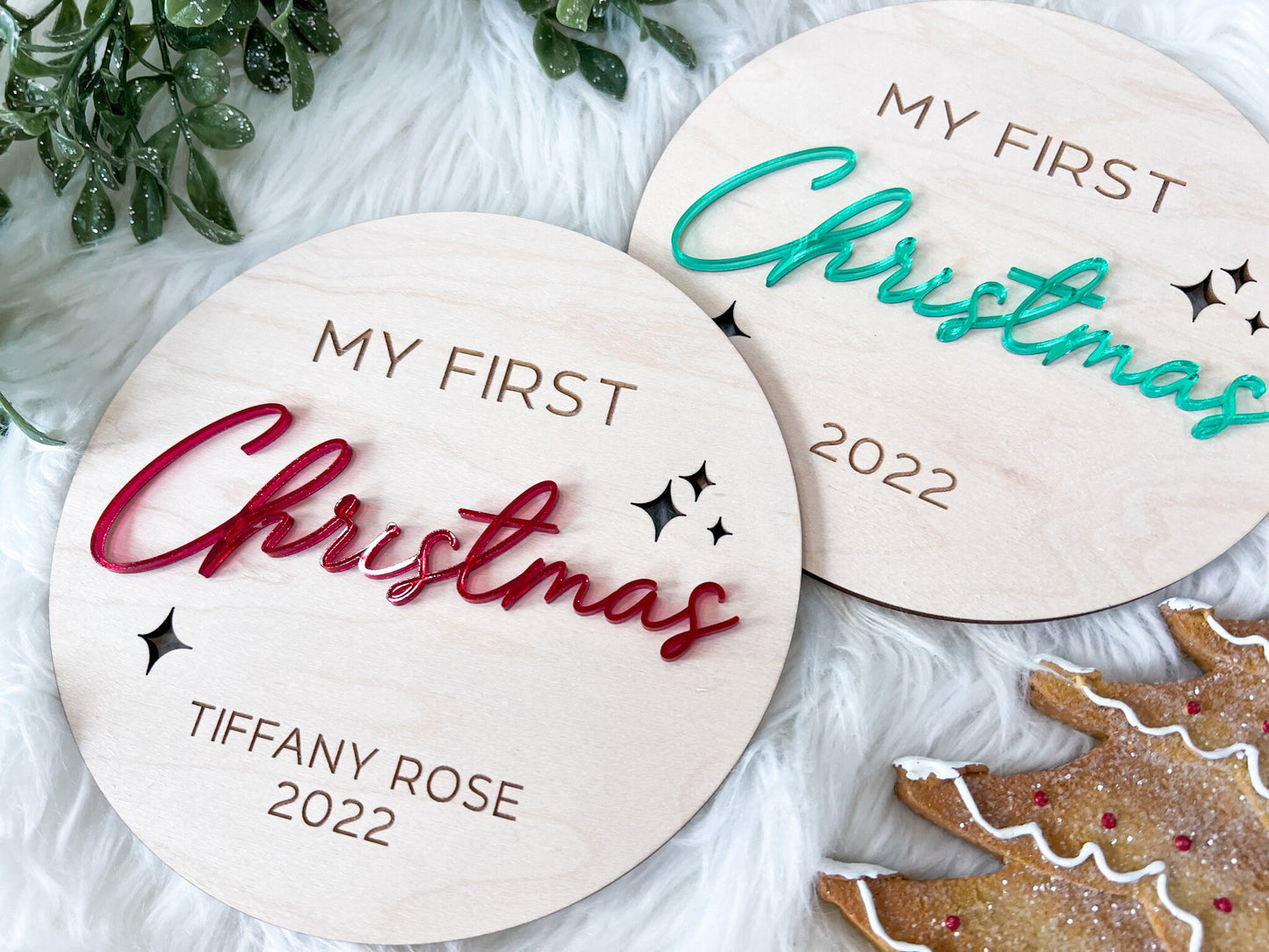 Personalized Baby's First Christmas 2024 Sign