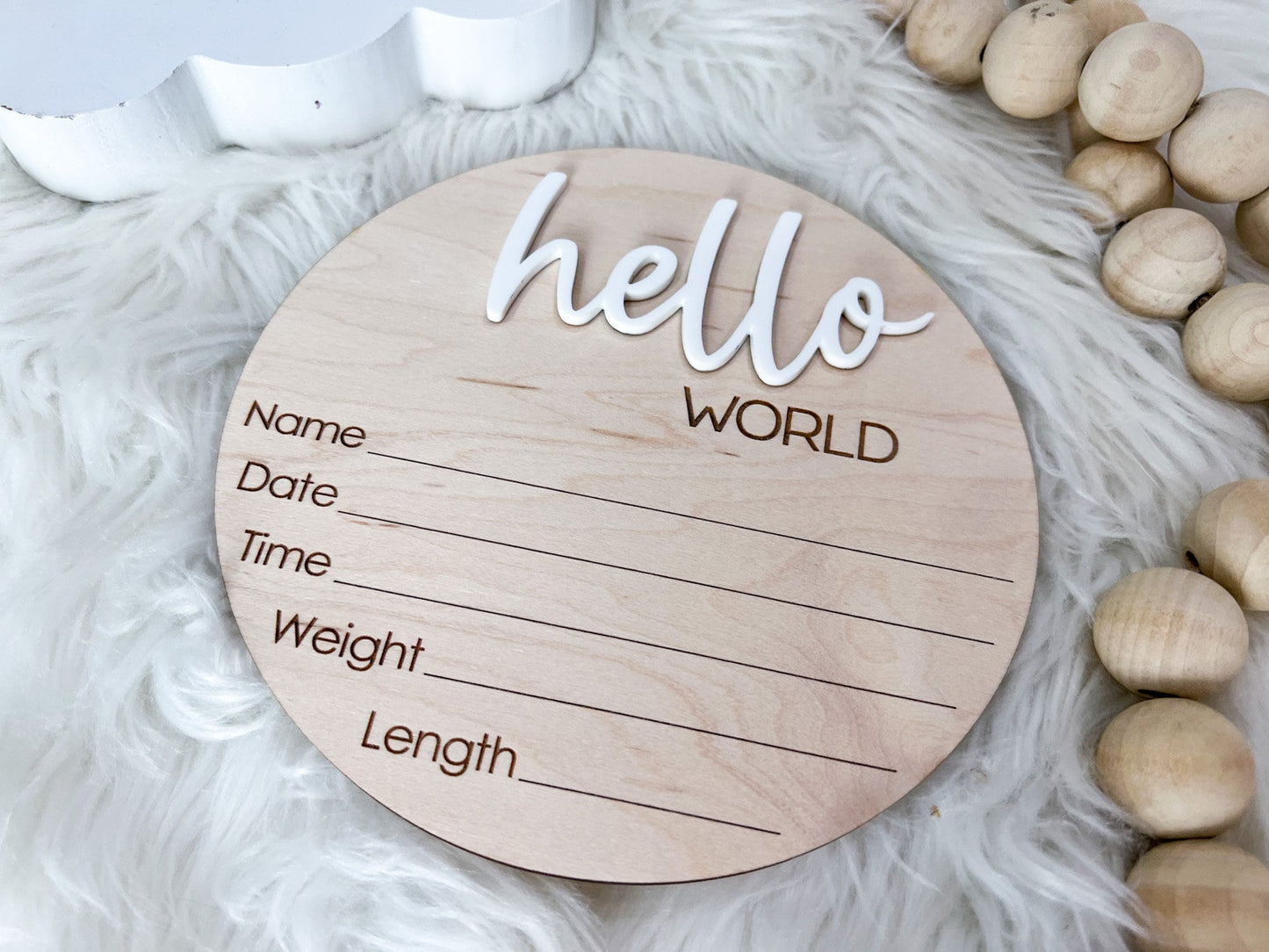Hello World Sign for Hospital, Newborn Birth Announcement Sign, Newborn Name Wood Sign, Gender Neutral Baby Name Sign, Birth Stats Sign