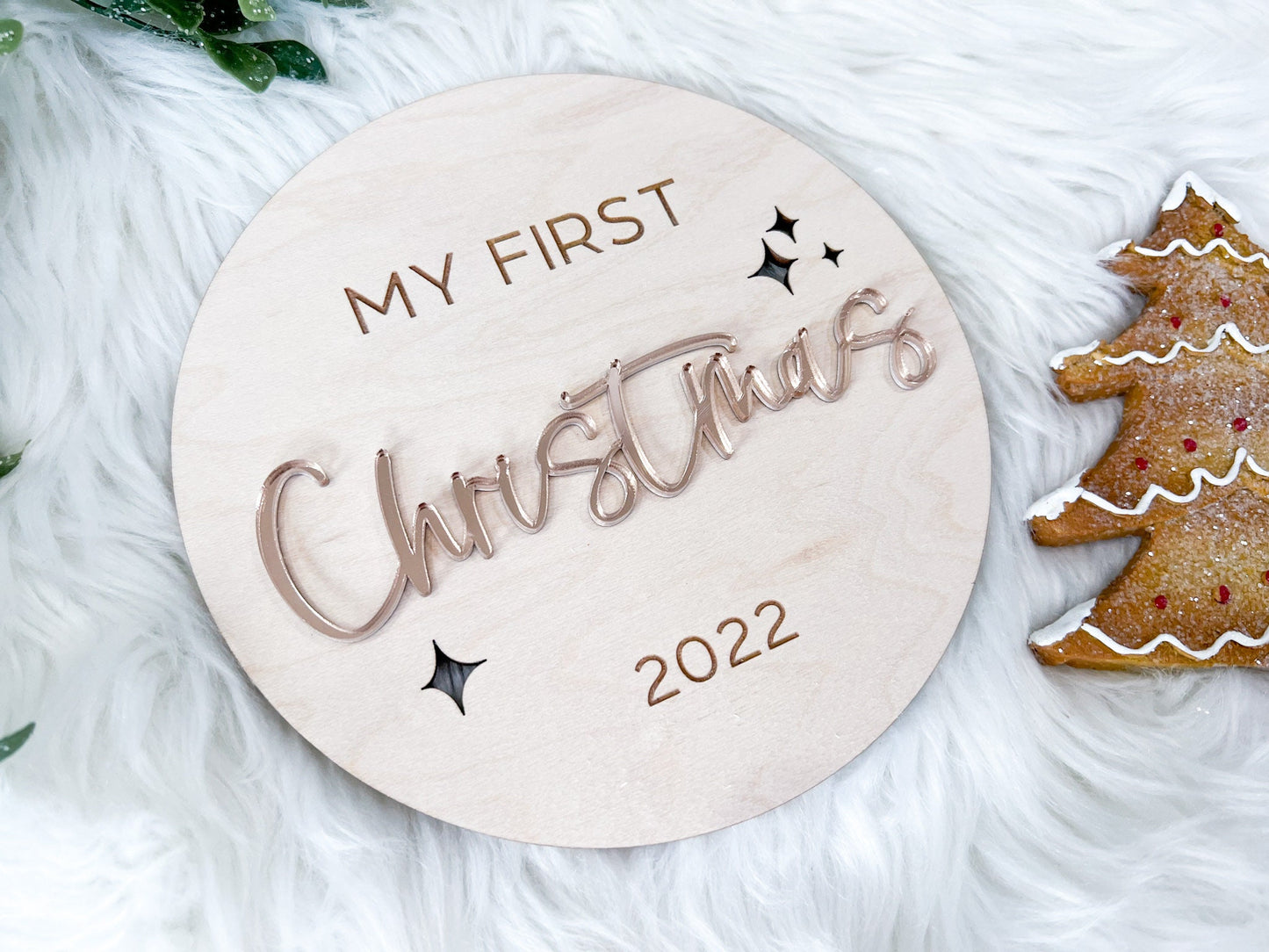 Personalized Baby's First Christmas 2024 Sign