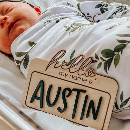 Hello My Name is Baby Name Sign