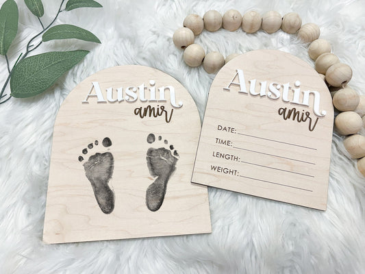 Arch Baby Stats and Footprint Sign